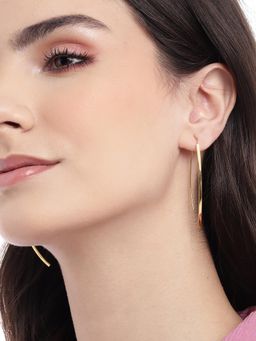 Carlton London - 18Kt Gold Plated Oval Ear Hook Earring for Women