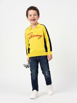 United Colors of Benetton - Regular Fit Johny Collar Typography Sweatshirt