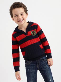 United Colors of Benetton - Regular Fit Hooded Neck Striped Hoodie