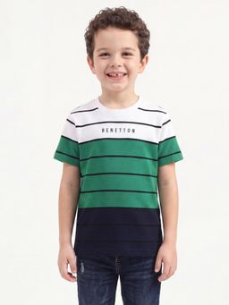 United Colors of Benetton - Regular Fit Round Neck Color Block T-shirt