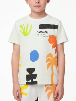 United Colors of Benetton - Regular Fit Round Neck Printed T-shirt-White