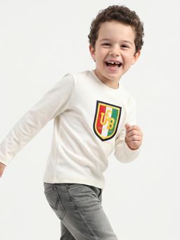 United Colors of Benetton - Regular Fit Round Neck Applique Heritage Satin Twill T-shirt