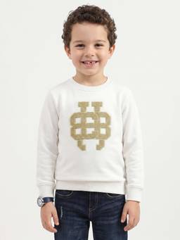 United Colors of Benetton - Regular Fit Round Neck Self Design Sweatshirt