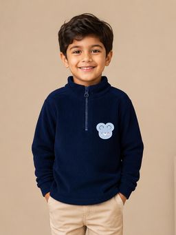 Mi Arcus - Unisex Solid Full Sleeves T-shirt- Navy Blue
