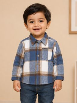 Mi Arcus - Cotton Check Shirt- Blue