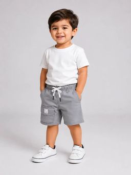 Bloom Up - Light Grey Shorts for Boys