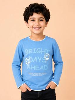 Bloom Up - Sky Blue Bright Days Ahead Full Sleeve T-shirt for Boys
