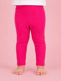Bloom Up - Unisex Bright Pink Ribbed Knit Leggings