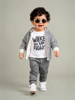 Bloom Up - Soft Cotton Casual Hooded Jacket and T-shirt with Pant for Boys