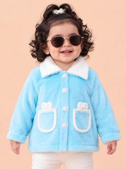 Bloom Up - Sky Blue Teddy Fleece Jacket for Girls