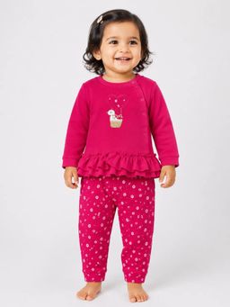 Bloom Up - Fuchsia Pink Ruffle Top and Legging for Girls