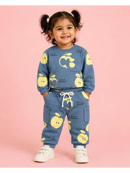 Bloom Up - Dusty Blue Apple Print Co-ord Set for Boys