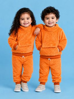 Bloom Up - Unisex Bright Orange Teddy Fleece Co-ord Set