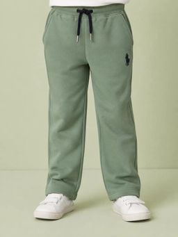 Bloom Up - Sage Green Fleece Trackpant for Boys