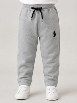 Bloom Up - Light Grey Melange Fleece Trackpant for Boys