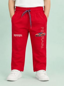 Bloom Up - Red Ferrari Graphic Trackpant for Boys