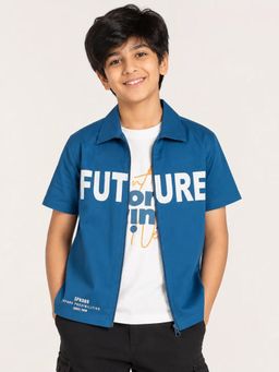 Bloom Up - Teal Graphic Shirt and T-shirt