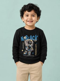Bloom Up - Black Astronaut Graphic Sweatershirt for Boys
