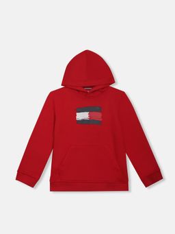 Tommy Hilfiger - Boys Logo Regular Fit Cotton Hoodie
