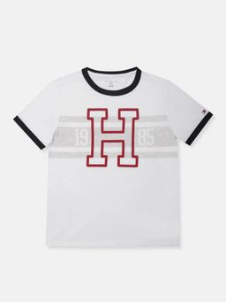 Tommy Hilfiger - Boys Graphic Regular Fit Cotton T-shirt-White