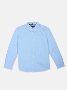 Tommy Hilfiger - Boys Solid Regular Fit Cotton Shirt