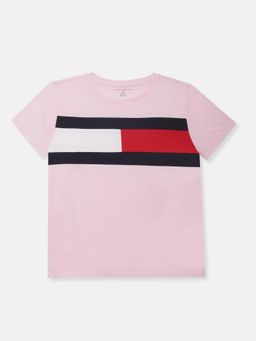 Tommy Hilfiger - Boys Colorblock Regular Fit Cotton T-shirt-Pink