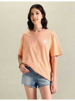 U.S. POLO ASSN. - Peach Printed Boyfriend T-Shirt