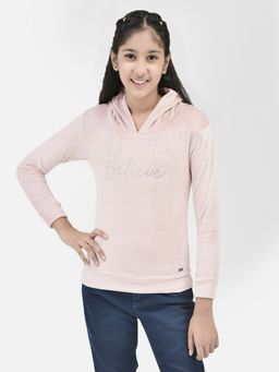 CRIMSOUNE CLUB - Girls Pink Hooded Sweatshirt