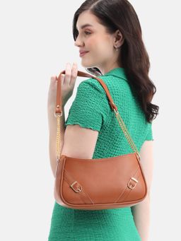 Fabbhue - Women Solid Tan Shoulder Bag