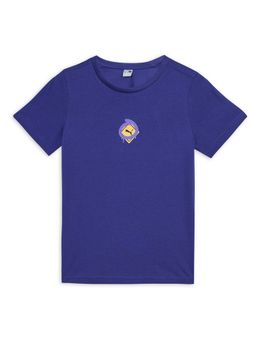 Puma - Classics Drip Graphic Kids Purple T-Shirt