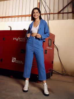 AAREIN - Blue Denim Pure Cotton Jacket with Trouser (Set of 2)