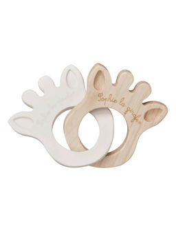 Sophie la Girafe - White Wood Solid-Plain Teething Ring