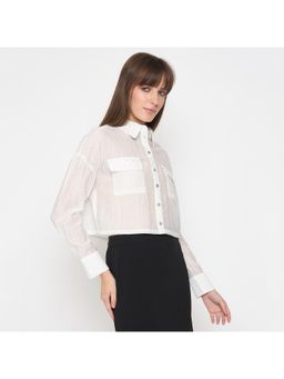 Madame - D-Ring Straps Shimmer Detail White Shirt