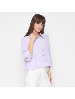 Madame - Shirt Collar Buttoned Orange Lilac Shirt