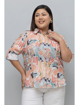 PURYS PLUS - Green Abstract Print Shirt