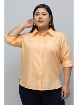 PURYS PLUS - Peach Women Formal Linen Shirt