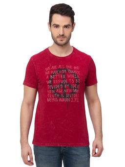 Being Human - Men Printed Red T-Shirt