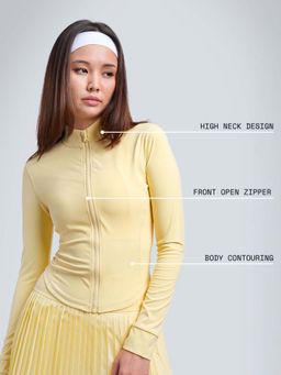 Cava Athleisure - Women Butter Yellow Solid Sculptor Jacket
