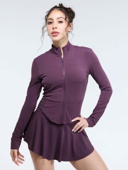 Cava Athleisure - Women Wine Solid Sculptor Jacket