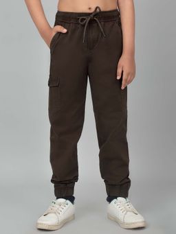 Cantabil - Boys Brown Solid Casual Cargo