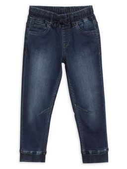 Cantabil - Boys Dark Blue Soft Denim Casual Joggers
