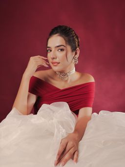 Srikala - Petal Elegance Crescent Necklace