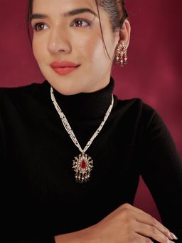 Srikala - Red Drop Kundan Set