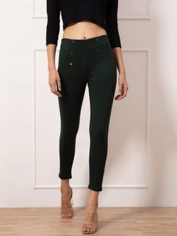 Twenty Dresses by Nykaa Fashion - Green Solid Skinny Jeggings