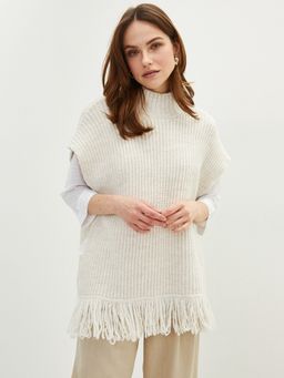 LC WAIKIKI - Ecru Half Turtleneck Plain Women's Knitwear Sweater