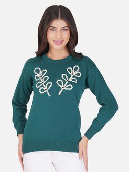 JOE Hazel - Women’s Leaf Embroidered Knit Sweater