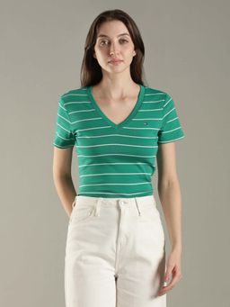 Tommy Hilfiger - Striped Slim Fit Cotton T-Shirt