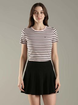 Tommy Hilfiger - Pink Striped Regular Fit Cotton T-Shirt