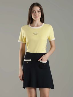 Tommy Hilfiger - Solid Yellow Regular Fit Cotton T-Shirt