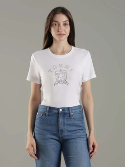 Tommy Hilfiger - White Regular Fit Cotton T-Shirt